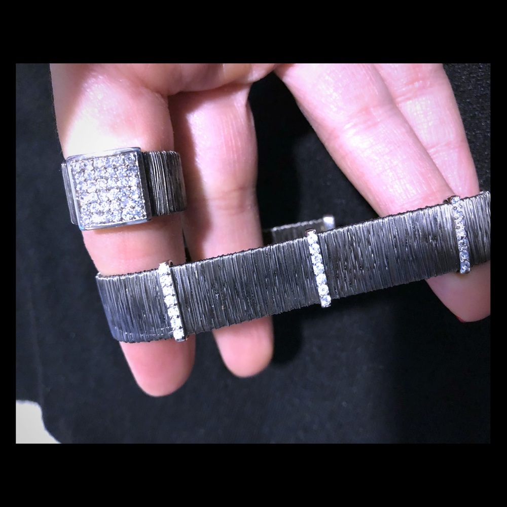 Sara Botello Silver and Cubic Zirconia bracelet
